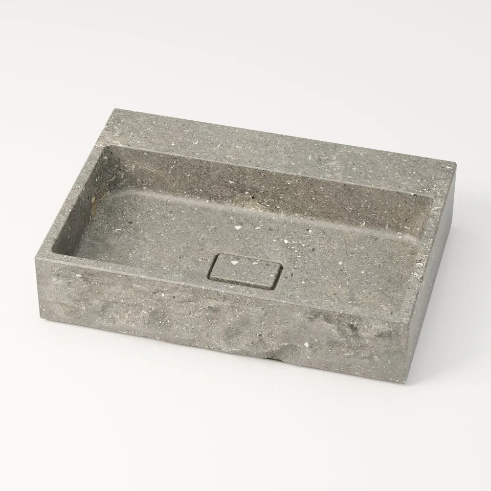 unique-habitat-aumar-vasque-60-cm-bleu-gris-sans-percement image 1
