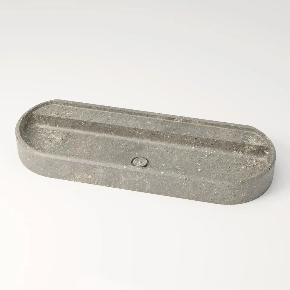unique-habitat-salagou-vasque-ovale-120-cm-bleu-gris-sans-percement image 1
