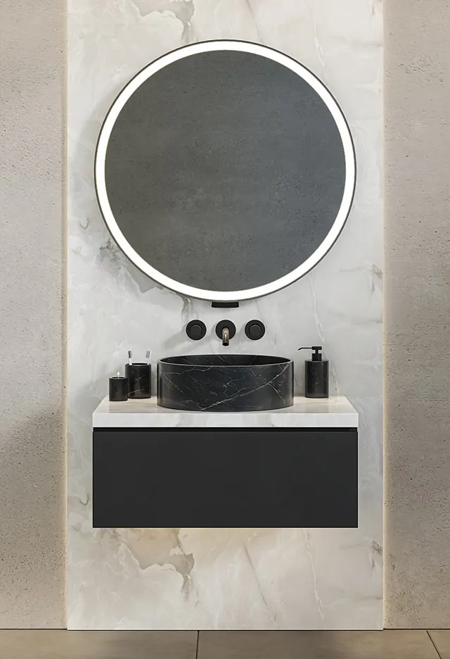 miior-trend-luna-80-miroir-led-mural-noir-mat image 1