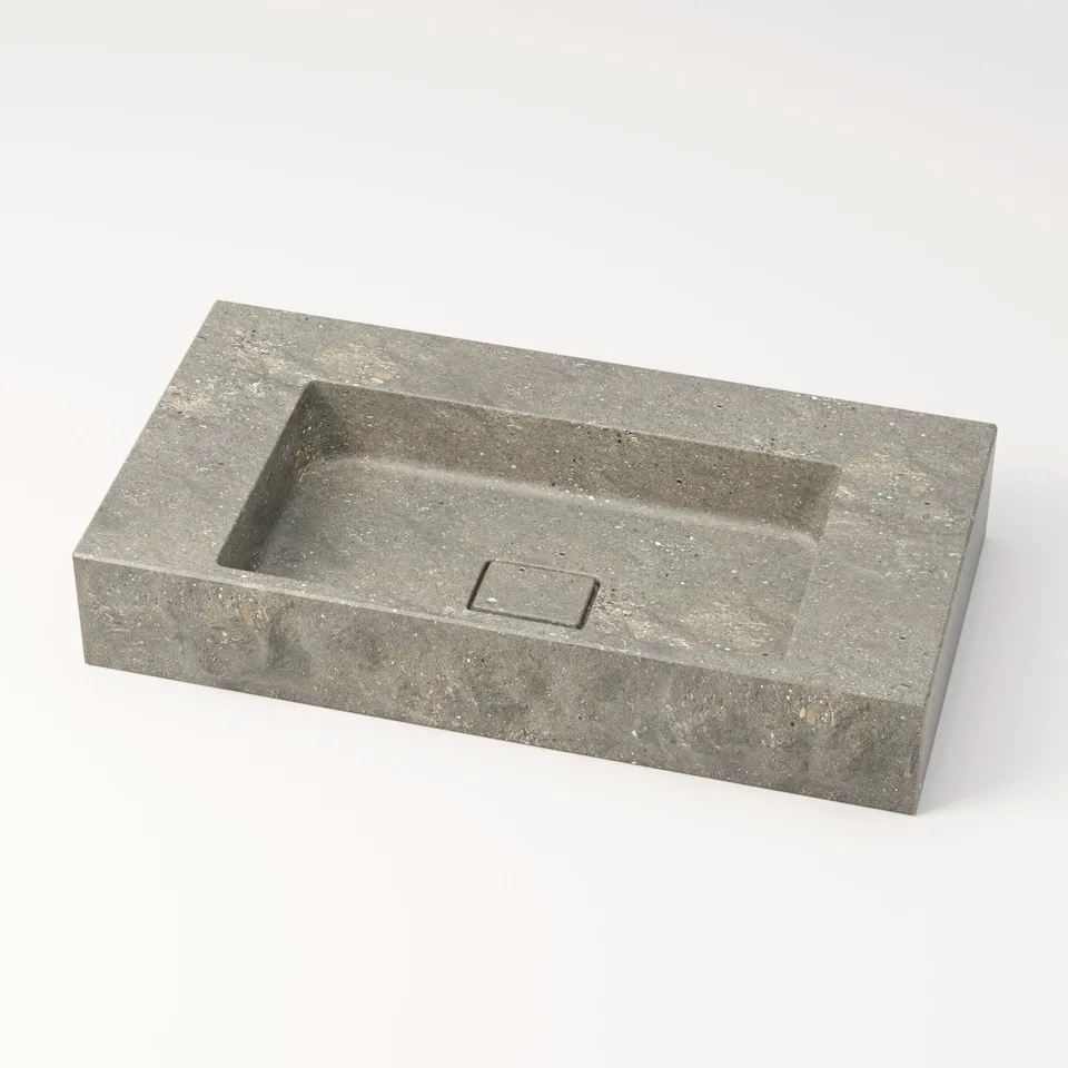 unique-habitat-l-man-plan-vasque-80-cm-brut-bleu-gris image 1