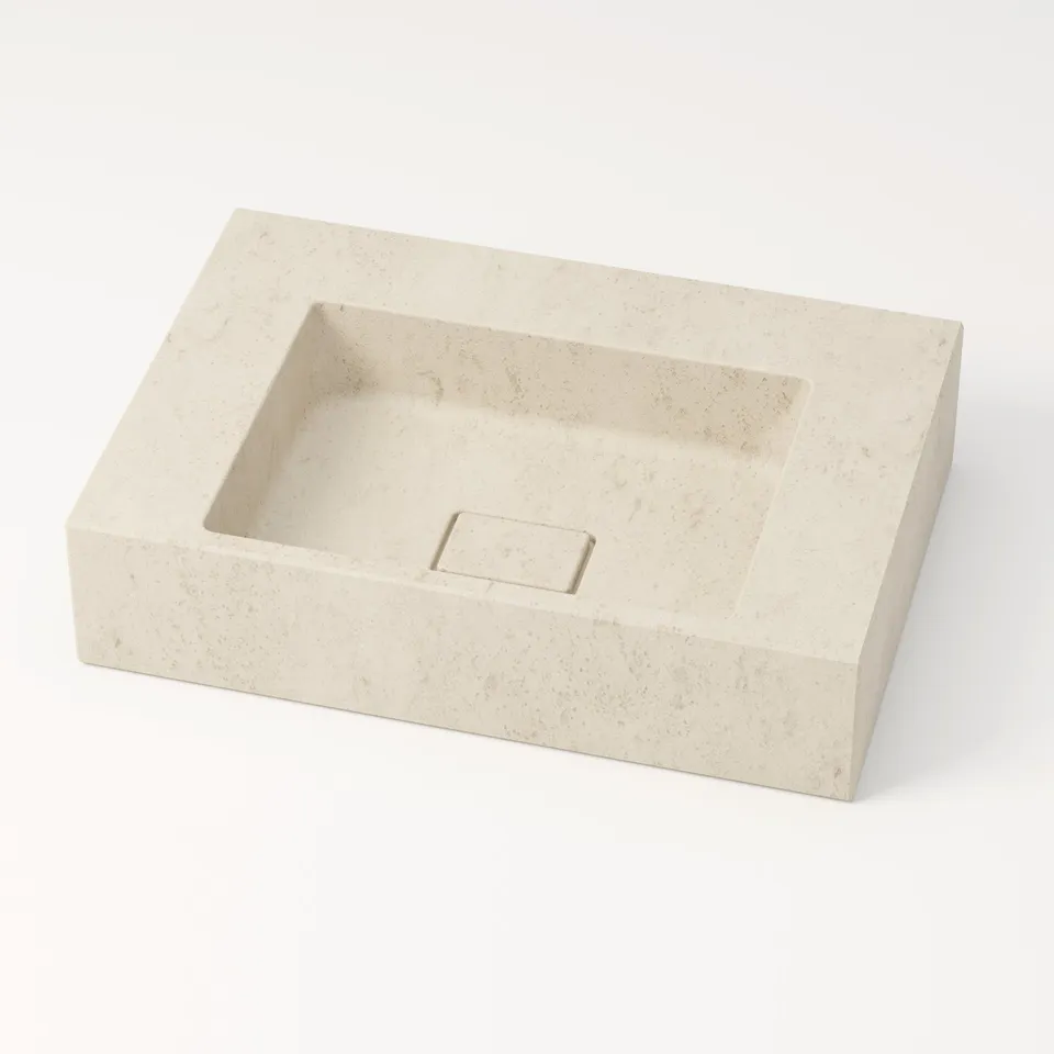 unique-habitat-l-man-60-cm-vasque-poser-pierre-beige-cr-me image 1