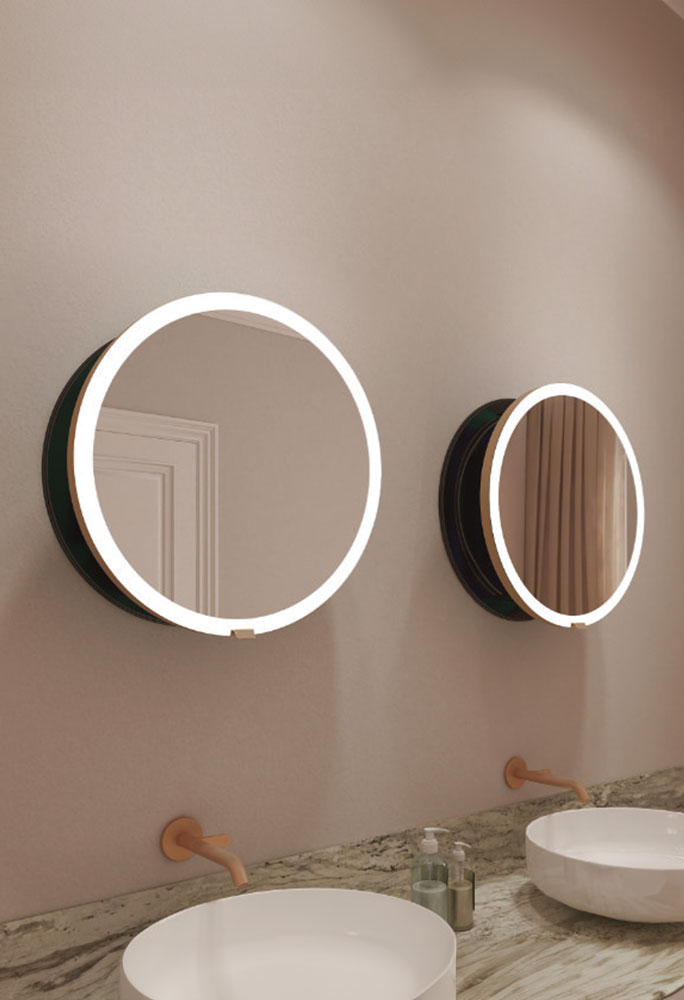 miior-mid-sun-miroir-led-rond-50-cm-coulissant-noir image 1