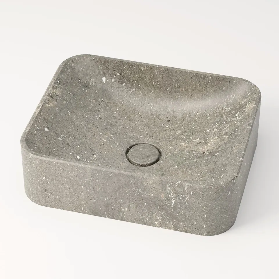 unique-habitat-ubaye-vasque-marbre-bleu-gris-44-cm-poser image 1