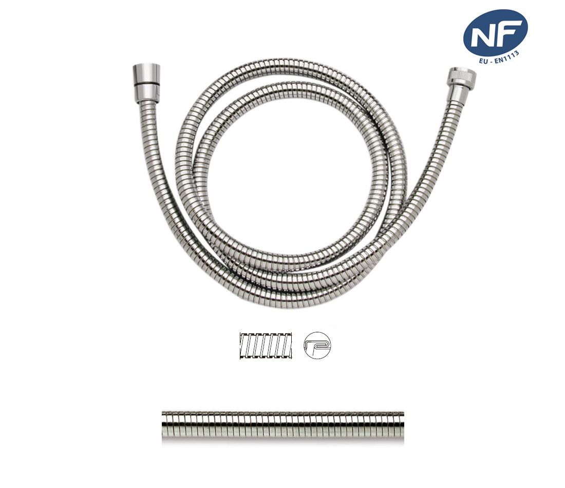 disflex-laiton-chrom-flexible-douche-double-agrafage-2 image 1