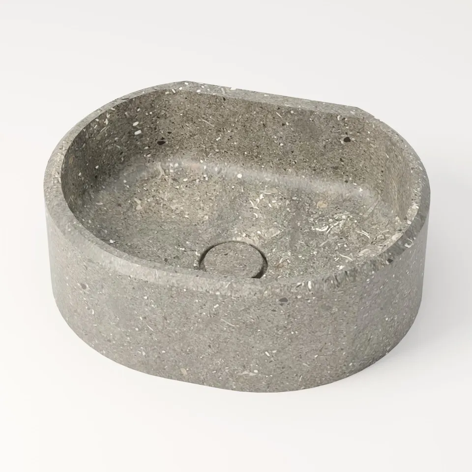 unique-habitat-dourbie-vasque-ronde-44-cm-bleu-gris image 1