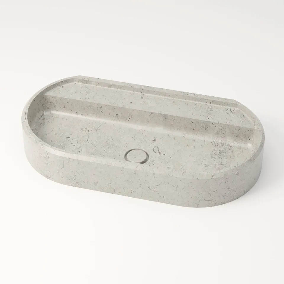 unique-habitat-salagou-vasque-ovale-80-cm-gris-nuage-sans-percement image 1
