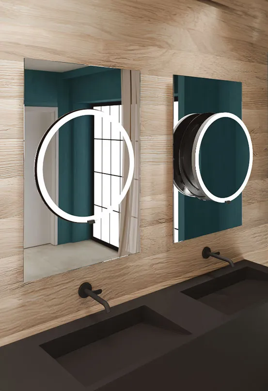 miior-loft-dot-miroir-coulissant-led-rond-noir-mat-ip44 image 1