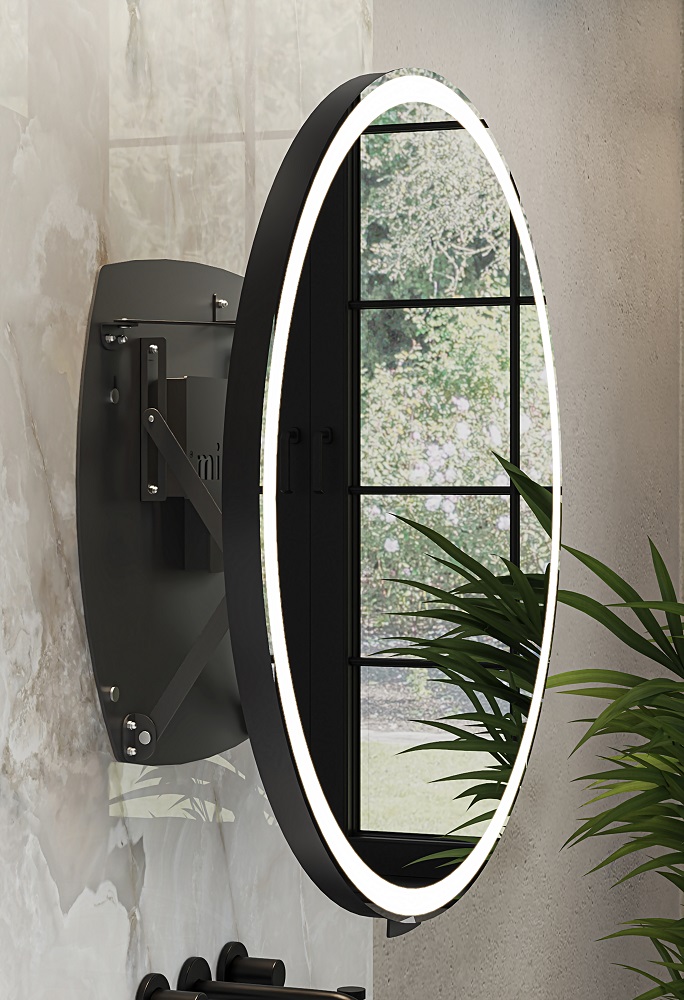 miior-trend-luna-80-miroir-led-mural-noir-mat image 3