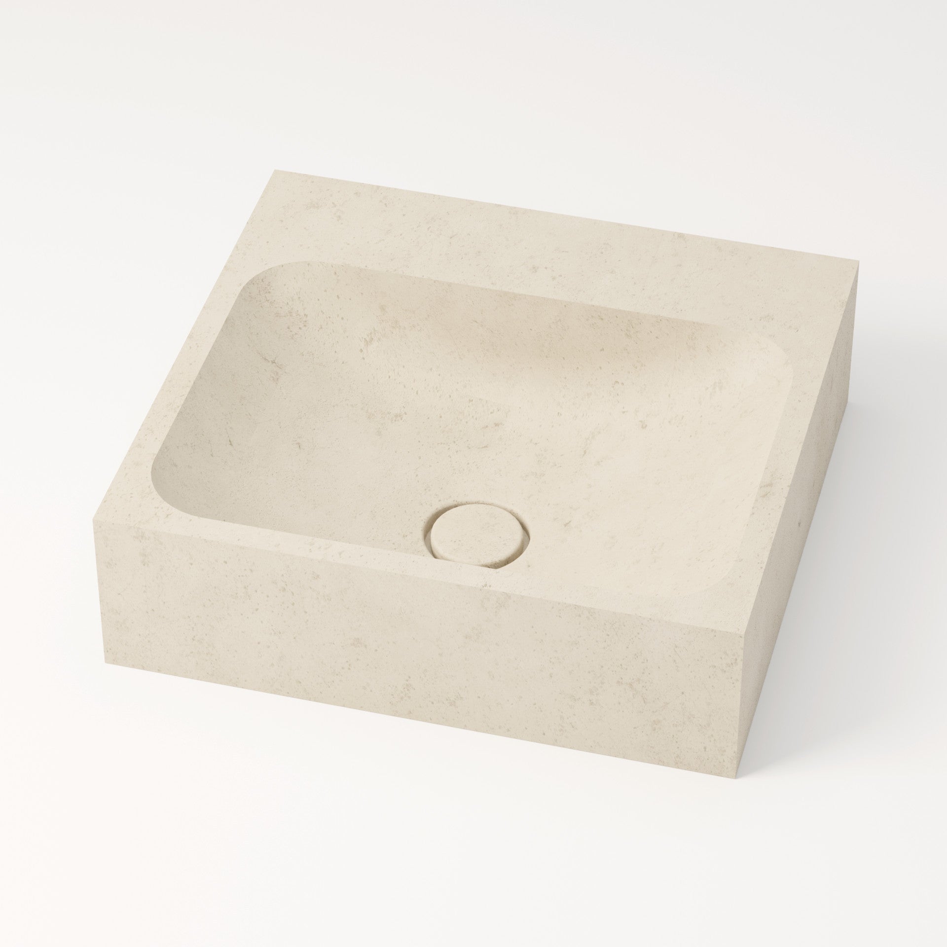 unique-habitat-serre-pon-on-vasque-pierre-44-cm-cr-me-sans-percement image 1