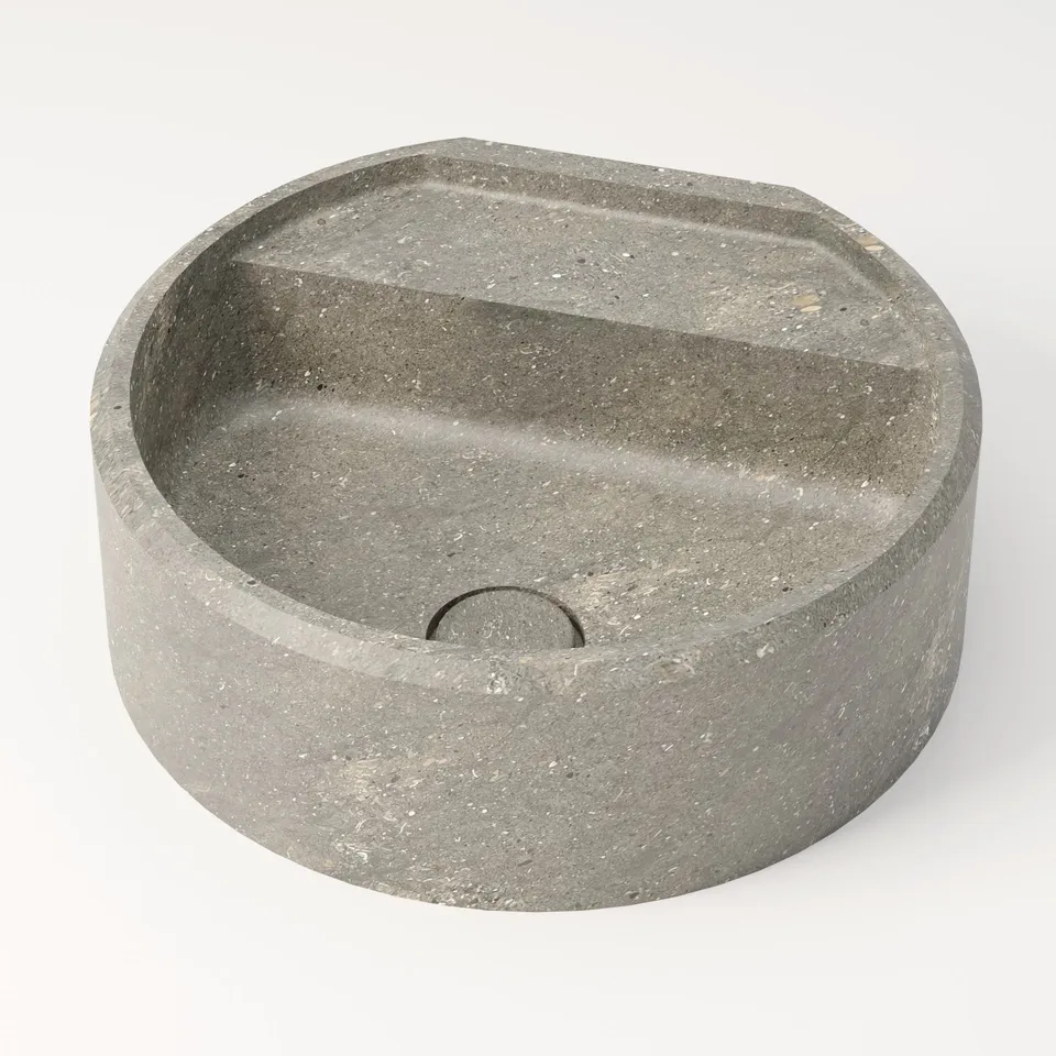 unique-habitat-salagou-vasque-ronde-44-cm-bleu-gris image 1