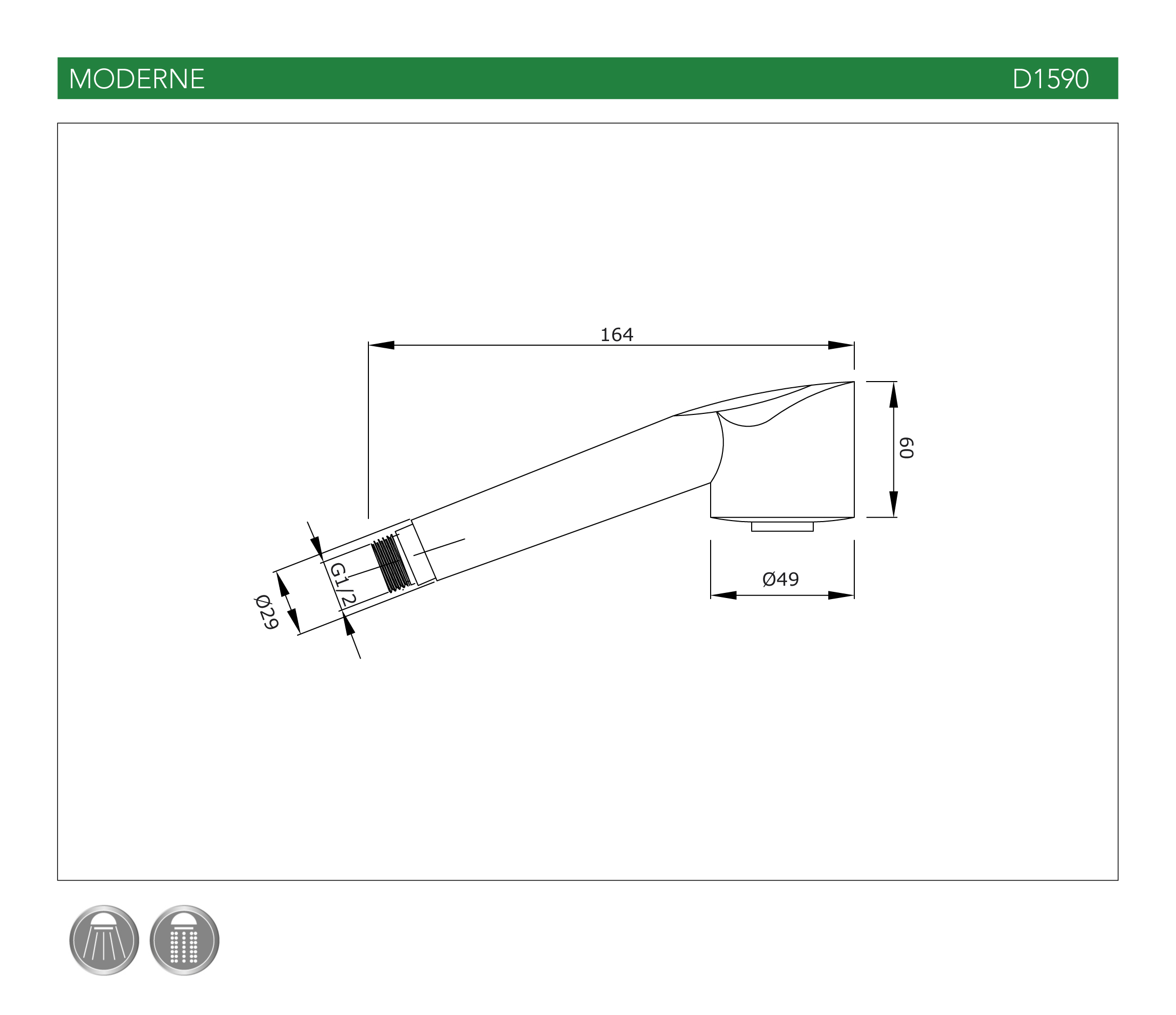 disflex-moderne-douchette-main-abs-chrom-1-jet image 2