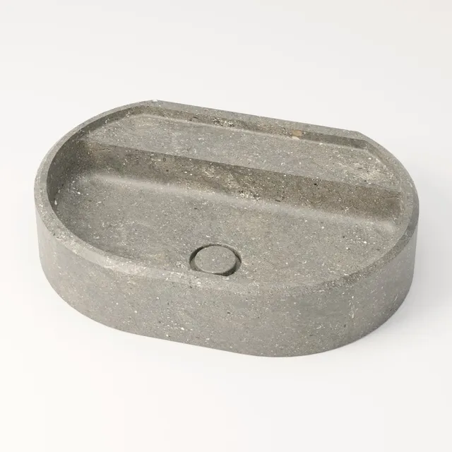 unique-habitat-salagou-vasque-ovale-60-cm-bleu-gris-sans-percement image 1