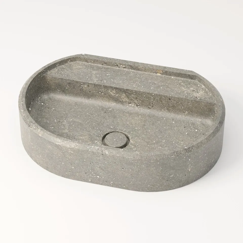 unique-habitat-salagou-vasque-ovale-60-cm-bleu-gris-sans-percement image 1
