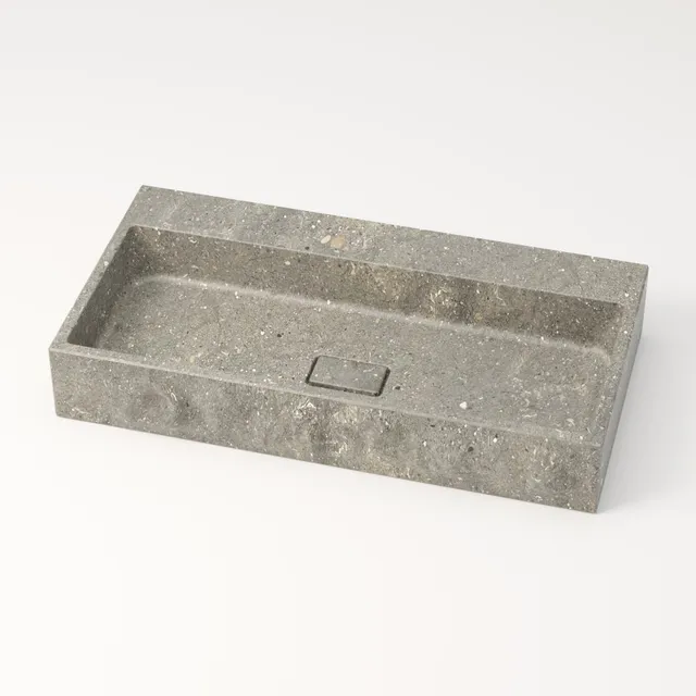 unique-habitat-aumar-vasque-80-cm-bleu-gris-sans-percement image 1