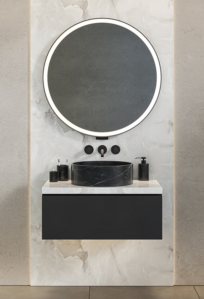 miior-trend-luna-80-miroir-led-mural-noir-mat image 1
