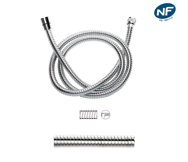disflex-acier-inox-flexible-douche-double-agrafage-nf image 1