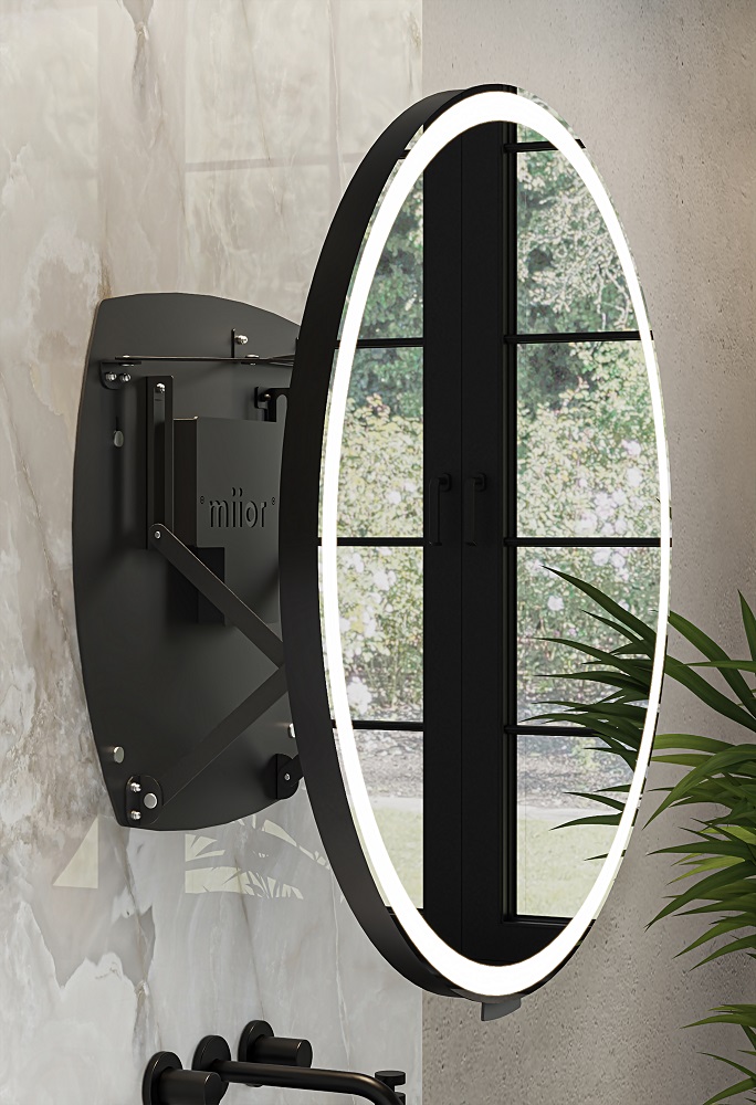 miior-trend-luna-80-miroir-led-mural-noir-mat image 4
