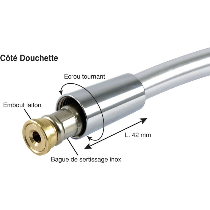 odyssea-cromflex-flexible-de-douche-chrom-lisse-1-5-m image 5